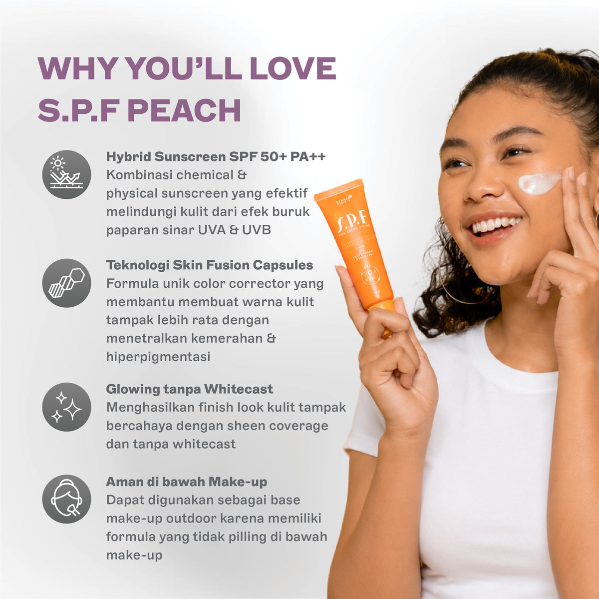 SPF 50+ PA++ (Peach) - Skin Pretty Filter