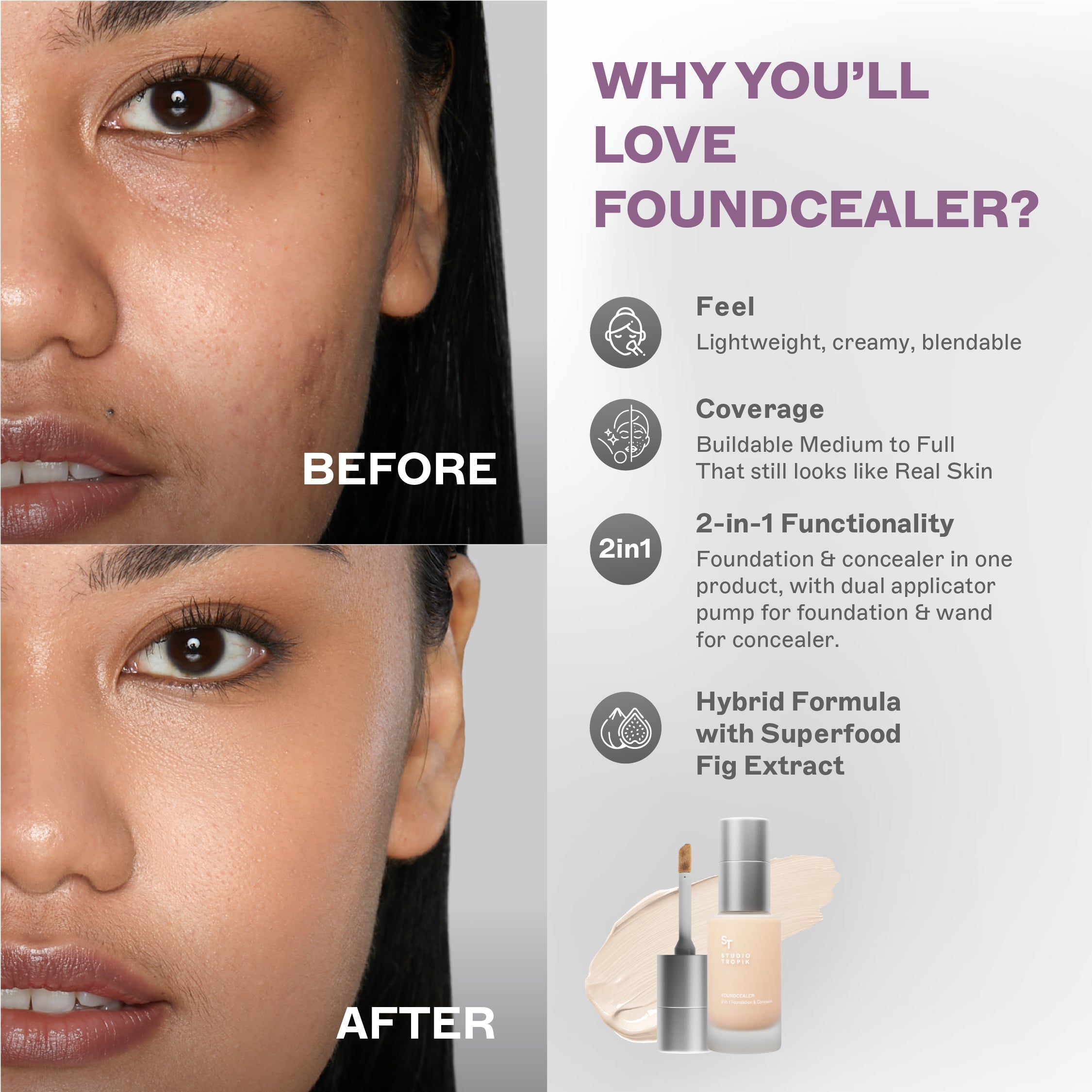 Foundcealer 2 in 1 Foundation & Concealer